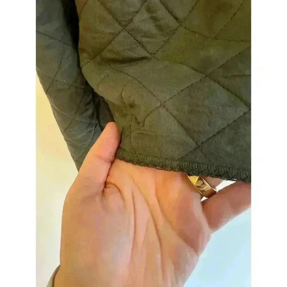 Tribal Jeans Embroidered Quilted Green Boho Cabincore Open Jacket Size Small - Picture 5 of 7